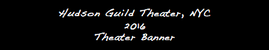 Hudson Guild Theater, NYC 2016 Theater Banner 